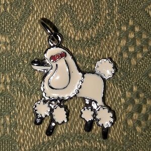 Elegant Cream Poodle Dog Charm